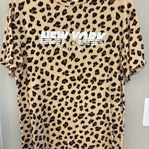 Leopard Print New York Graphic Tee Dress